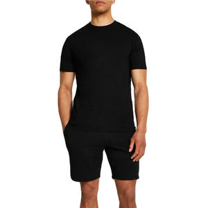 Conjunto corto liso de dos piezas para hombre, gran oferta, conjuntos de verano 2024 para hombre, camisetas de manga corta, pantalones cortos de pierna ancha - Product Image 6