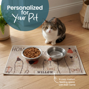 Tapete Antideslizante Yakut Vintage para Mascotas, Lavable, Personalizado, para Perros y Gatos, Tapete de Piso de Pelo Corto, Posavasos Personalizado para Comida de Mascotas, OEM ODM - Product Image 2