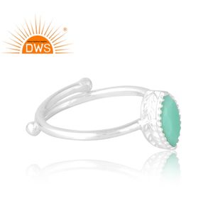 Anillo de piedras preciosas de crisoprasa Natural de Plata de Ley 925 más vendido, joyería personalizada para mujer, regalo para ella - Product Image 4