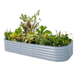 Mayorista Oval Elevado Jardín Cama Metal Galvanizado Acero Inoxidable Exterior Apartamento Fácil Montaje Maceta Caja OEM ODM Gazebo - Product Image 4