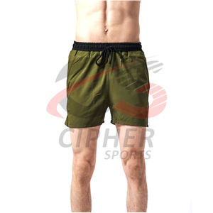 Pantalones cortos de malla para hombre baratos al por mayor de secado rápido de talla grande, pantalones cortos lisos para gimnasio, pantalones cortos de entrenamiento atlético con bolsillos para hombre - Product Image 1