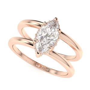 2.00CT Marquise Cut Stone Solitaire Halo Anillo de compromiso para mujer - Product Image 6