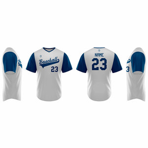 Camiseta de Béisbol Personalizada con Tu Propio Logotipo, Transpirable, Elástica, Antibacteriana, de Secado Rápido, Cuello en V, Material de Alta Calidad - Product Image 2
