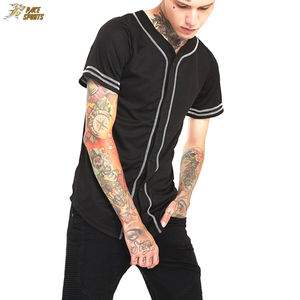 เสื้อเบสบอลระบายอากาศได้ดี100% ผ้าโพลีเอสเตอร์ดูดซับความชื้นป้องกันแบคทีเรียสำหรับทุกเพศลายพิมพ์ดิจิตอลสีดำแบบกำหนดเองราคาถูก - Product Image 2