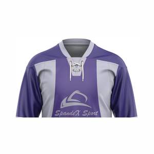 ชุดทีมฮ็อกกี้แบบระเหิดชุดเสื้อเจอร์ซีย์ฮ็อกกี้น้ำแข็งสีชมพูตลกพร้อมเครื่องแบบ - Product Image 3