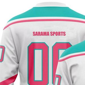 Maillots de hockey sur glace de sport cousus Impression par sublimation personnalisée Vêtements de hockey sur glace brodés Maillot de hockey sur glace par sublimation - Product Image 4