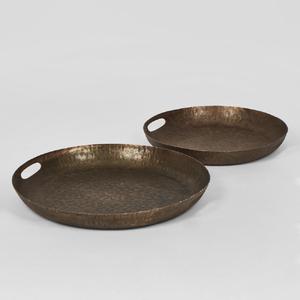 Plateaux de service décoratifs tendance en laiton et aluminium faits à la main, finis pour l'hôtellerie, la maison et la décoration de table - Product Image 3