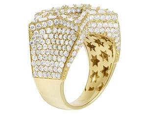 Bague étoile glacée pour homme en argent sterling 925 plaqué or VVS Moissanite diamant bijoux Hip Hop - Product Image 4