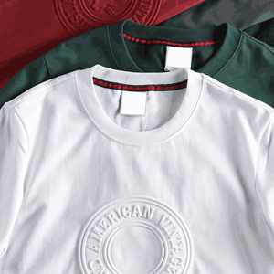 Vente en gros T-shirt 3D gaufré T-shirt lourd pour hommes Pull-over T-shirt personnalisé en relief de couleur noire unie thermique pour hommes - Product Image 4