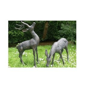 Estatua de Animal de hierro de ciervo rústico moderno, diseño de Metal artesanal hecho a mano para Diwali, decoración de jardín, espacios al aire libre para el hogar - Product Image 4