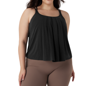 เสื้อโยคะพลัสไซส์ แขนกุด ทรงหลวม ยืดหยุ่น ชุดออกกำลังกาย ฟิตเนส เทรนนิ่ง ยิม ชุดกีฬา สำหรับผู้หญิง - Product Image 6