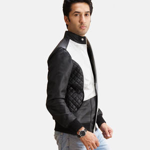 Chaqueta de Cuero para Hombre de Invierno, Ecológica, de Alta Calidad, con Cuello Alto, Diseño Personalizado, Manga Larga, Cierre de Cremallera, Logotipo Personalizado, Venta al Por Mayor - Product Image 3