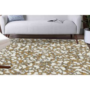 White and Gold Marble <b>Rug</b>: Shimmery Contemporary Accent <b>Rug</b>,<b>Chenille</b> <b>Rug</b> - Product Image 1
