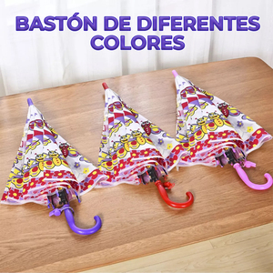 Ombrello con Design a Farfalla, 8 Stecche in Poliestere, Tessuto Resistente ai Raggi UV e Idrorepellente, Stile Dritto con Motivo Cartoon - Product Image 6