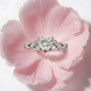 Jeulia Infinity <b>Celtic</b> Knot Heart Cut Moissanite Engagement <b>Ring</b> Sterling <b>Silver</b> IGI Certified - Product Image 4