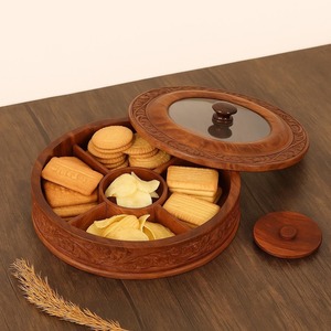 Caja de fruta seca de madera hecha a mano rústica hecha para almacenamiento de cocina de estilo de granja decorativa y propósito de regalo - Product Image 1