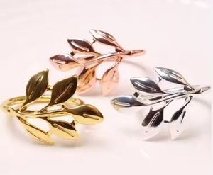Top Trendy Gold Finished Custom <b>Rings</b> Wholesale Supplies Leaf Design Metal Napkin <b>Rings</b> Good Quality Decorative Napkin <b>Ring</b> - Product Image 6