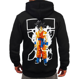 Sudadera con Capucha Negra para Hombre, Estampado de Anime, Logotipo Frontal, Corte Regular Informal, Tejido de Algodón, Ropa de Otoño - Product Image 6