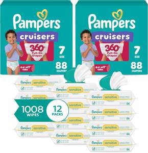 Pañales talla 3, 168 unidades y toallitas húmedas para bebés - Pampers Pull On Cruisers 360 °   Pañales para Bebé con Cintura Elástica - Product Image 2