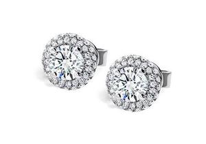 Original corte redondo 0,50 CT diamante G Color VS2 boda Stud pendientes joyería fina en oro con diamantes reales - Product Image 2