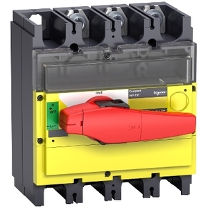 Interruttore Sezionatore Visibile SCHNEIDER ELECTRIC Compact INV400 31190 400A con Maniglia Rotante Rossa e Frontale Giallo 3P - Product Image 1