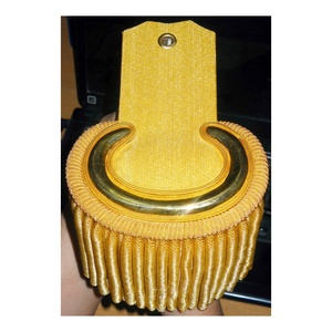 Vente de planches et épaulettes dorées faites à la main pour uniforme de défilé, épaulettes dorées de cérémonie personnalisées à franges dorées - Product Image 3