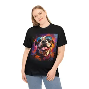 미국 아름답고 그림 같은 강아지의 인쇄 티셔츠. 가족과 친구들을위한 티셔츠. 예술 애호가를위한 티셔츠.