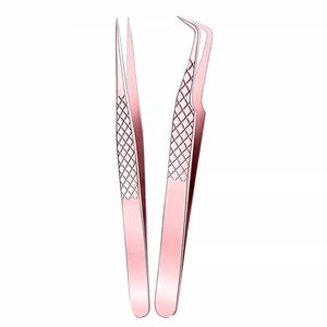 Nouvelle pince à épiler pour Extension de cils de couleur noire et rose avec poignée à pointe incurvée - Product Image 2