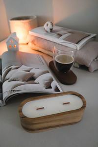 Bol à pâte en bois de manguier fait à la main - Forme rectangulaire pour la fabrication de bougies et la décoration intérieure - Product Image 3