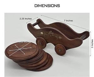 Posavasos de madera redondo de alta calidad de Taqi Craft International con base dura para cocina y uso en hoteles - Product Image 3