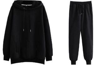 Chándal de invierno para mujer de gran tamaño relajado de poliéster de diseñador personalizado de talla grande, capucha de recarga de Color personalizado, patrón sólido - Product Image 6