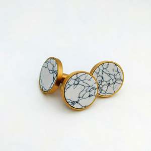 Pierre de marbre blanche ronde artisanale moderne et porte en laiton à 3 lignes 3 tailles de forme de couleur personnalisées fabriquées en Inde article - Product Image 5