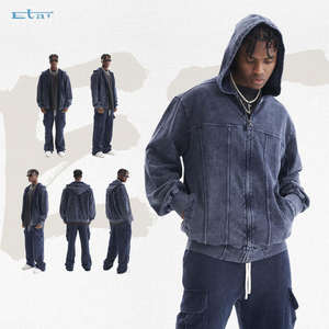 Sudadera Retro con Cremallera de Alta Calidad, Estilo Urbano, para Hombre, Marca de Moda, Lavada, Estilo Cardigan, 2026 - Product Image 3