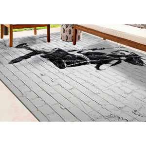 Tapis Banksy Fille sur balançoire, Tapis Fille sur balançoire, Tapis Banksy, Tapis à motif peinture, Tapis doux non tissé - Product Image 1
