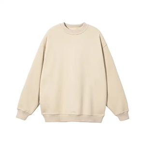 Winter season Plain <b>Black</b> Oversized Sweatshirt for Men Crewneck Pullover <b>Fleece</b> Custom Logo OEM ODM Winter Streetwear - Product Image 2