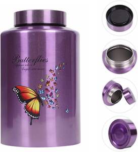 Urna de Mariposa Morada para Cenizas de Mamá con Bolsa de Terciopelo, Urnas Decorativas para Cenizas de Mujeres Adultas, Urna de Cremación - Product Image 2