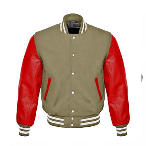 Veste universitaire en laine unisexe personnalisée Patchwork rouge vert hiver Letterman Basketball CollegeBaseballjacket pour hommes livraison DDP - Product Image 3