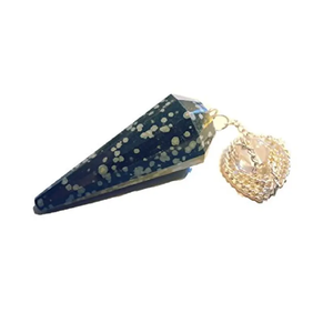 Péndulo de obsidiana de copo de nieve de alta calidad, piedra preciosa de cristal Natural, Péndulo de radiestesia de cono facetado para péndulos curativos de Reiki - Product Image 2