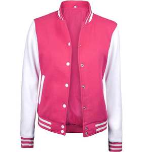 Veste universitaire courte pour femme avec broderie de lettrage audacieux et manches ajustées - Product Image 6