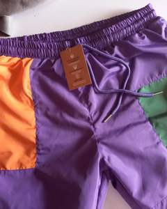 Pantalones cortos cortavientos de nailon personalizados del fabricante con logotipo bordado Tela de algodón y rizo estilo playa de verano - Product Image 5