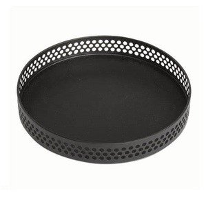 Plateau en fil de métal noir avec poignée pour la décoration à la main en fil de fer thé café plateau de service pour la maison hôtel dessus de Table - Product Image 2