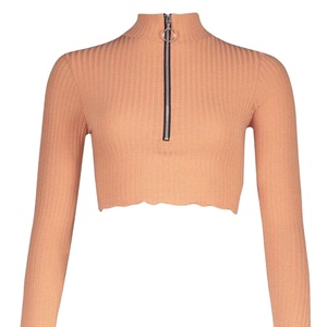 Sweat à manches longues pour femmes respirant automne Streetwear coton lavé polaire Streetwear Crop Sweatshirts - Product Image 1