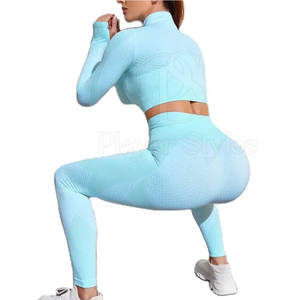 Ensemble de Yoga réversible Sport Fitness pour femmes soutien-gorge de Compression du ventre extensible Leggings solide grande taille équipement d'entraînement respirant - Product Image 3