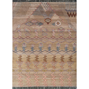 พรมไหมพรมผสมไหมไผ่สีน้ำตาลเบจ แมนชาฮ่า ลายเรขาคณิต รูปทรงสี่เหลี่ยมผืนผ้า สำหรับห้องนั่งเล่น วัยรุ่น และทางเดินในบ้าน - Product Image 1