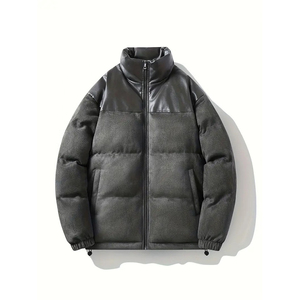 Custom Polyester Winter Puffer <b>Bubble</b> Jacket for Man Wholesale Zipper Pocket <b>Bubble</b> <b>Coat</b> Warm Plus Size Stand Casual Woven Dyed - Product Image 1
