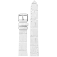 Bracelet de montre unisexe en cuir véritable blanc 1304, 8-24 mm, boucle en acier inoxydable, réglable, pour montre connectée, respirant et souple