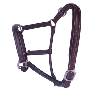 Halter de cuero inglés hecho a mano de primera calidad: ajustable, duradero, acolchado suave, elegante y cómodo para entrenamiento y uso diario - Product Image 1