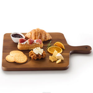 Plato cuadrado de madera de acacia para servir con asa para cortar y picar carne, tablas de charcutería amigables para restaurantes - Product Image 2