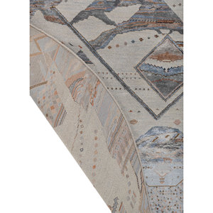 Tapis en laine et soie de bambou noué à la main Manchaha Les-2734 bleu pour usage domestique - Product Image 5