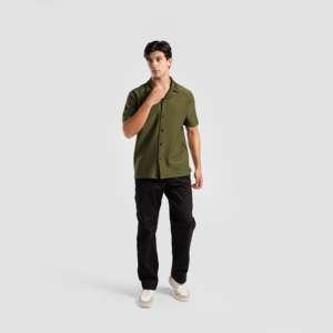 Camisa Casual de Hombre GAI, 100% Algodón Popelina, Diseño Floral Elegante, Cuello Mao, Tinte Liso - Product Image 4